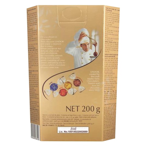 Lindt Lindor Cornet Assorted Milk Chocolate With Melting Filling 200g