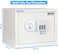 Rubik Large Safe Box A4 Documents Size for Home Office with Key and Pin Code Keypad for Cash Documents Jewelry Passports RB30AJ (38x30x30cm) White