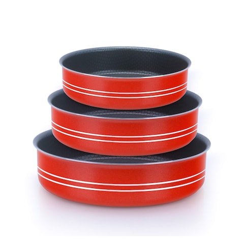 Trueval Oven Tray Set - 3  Pieces - Red