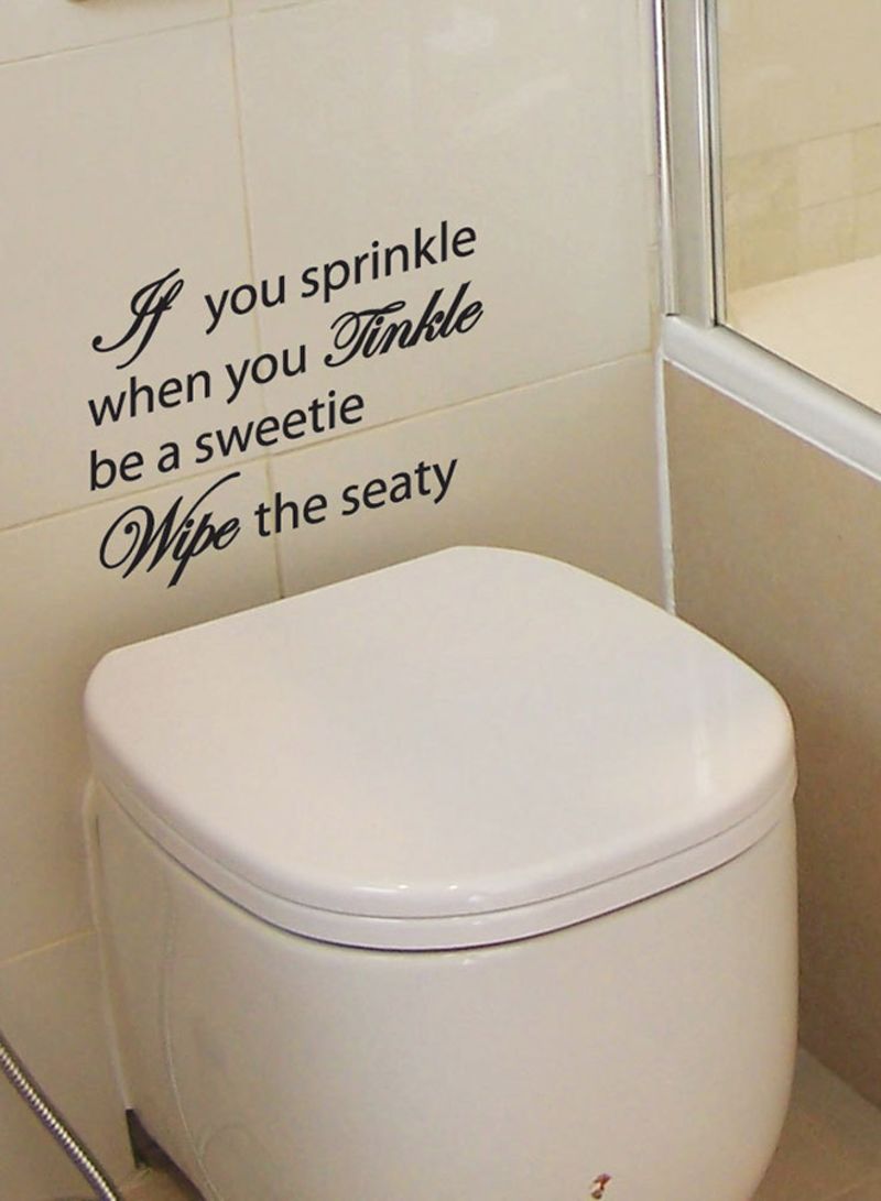 Spoil Your Wall Funny Bathroom Sticker Black 45x26cm