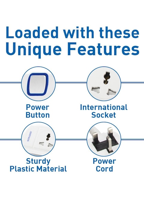 Sonashi 3 Way Extension Socket White SES-1003