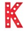LED Marquee Letter Light Sign Wooden Red (K) 25cm