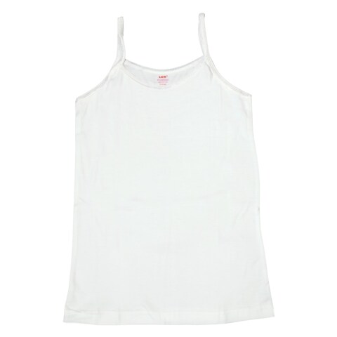 Lux Premiums Pure Cotton Comfortable Fit Spaghetti For Girls 7-8 Years White