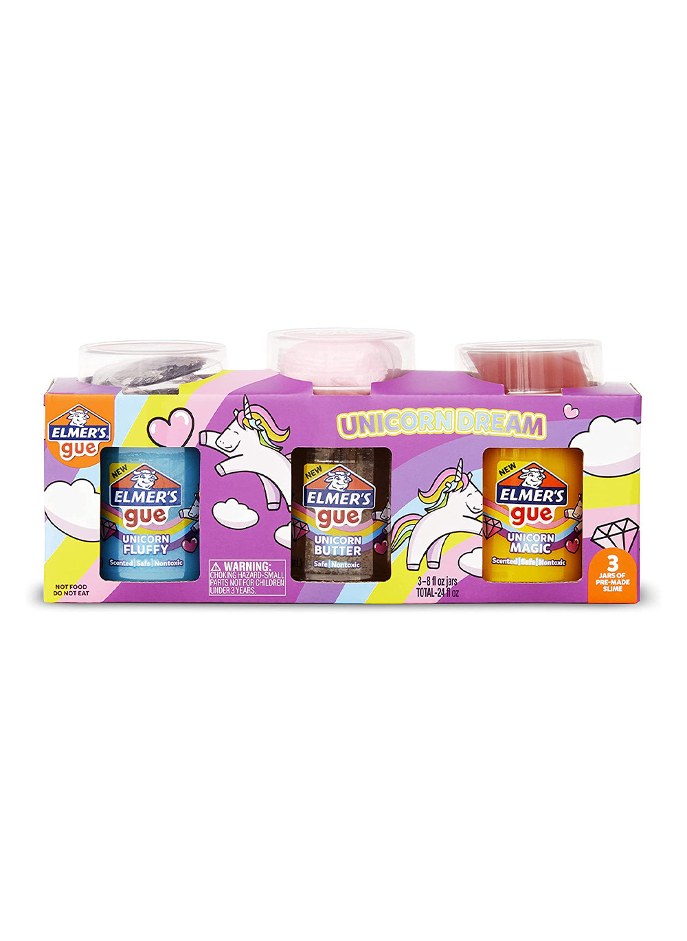 Elmer&rsquo;s Gue Premade Slime Unicorn Dream Slime Kit Pack of 3