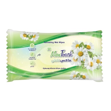 Max Touch Refresh Wet Wipes - 24 Wipes