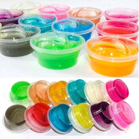 lavish 24Color Non-toxic Blowing Bubbles Crystal Mud Super Light Clay Draw Slime Funny Toys