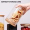 1CHASE Borosilicate Glass Jars With Bamboo Lids, Glass Food Storage Jars With Wood Lids For Pantry-5 Pcs Set (1200ml/ 750ml/ 500ml)
