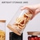 1CHASE Borosilicate Glass Jars With Bamboo Lids, Glass Food Storage Jars With Wood Lids For Pantry-5 Pcs Set (1200ml/ 750ml/ 500ml)