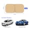 Beige Windshield Sunshade for Car - UV Protection and Heat Shield