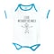 Cheeky Micky -Body Suit with Message : I Heart My Daddy This Much (Blue Trim) Age: 6-12 months