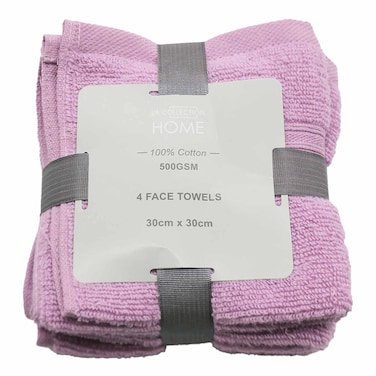 4 FACE TOWELS_PINK_30X30 CM+