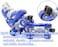 EASY FUTURE Roller Skates Adjustable Size Double Row 4 Wheel Skates for Children Skates for Boys And Girls Including Full Protective Gear Set Blue XS (27-30)