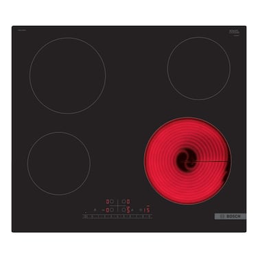 موقد كهربائي من سلسلة 6 من بوش، مقاس 60 سم، مزود بتقنية TouchControl MultiTouch، و17 مستوى طاقة PKE611FB2M، أسود، ضمان سنة واحدة من الشركة المصنعة