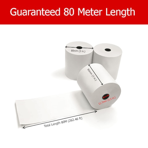 OSCAR 80mm Thermal Reciept Paper 30 Rolls of POS Printer Paper