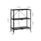 Foldable Storage Shelves, Multilayer Stand Folding Metal Shelf with Caster Wheels, Metal Storage Rack Display Rack for Garage Kitchen Home Closet Office, No Assembly Needed (3Layer)