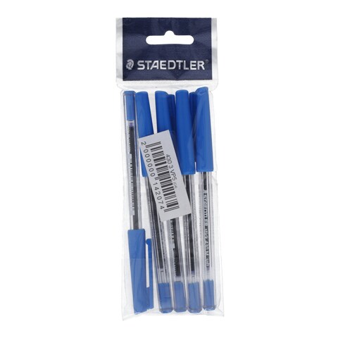 Staedtler Stick Ball Point Blue Pen 5pcs