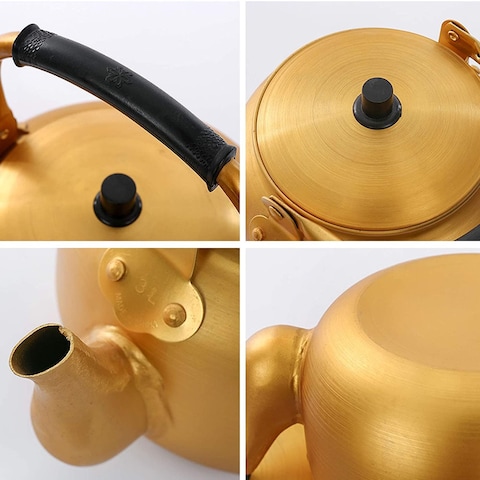 SAQOWARE Yellow Kettle 2L&ndash;Golden Kettle-Karak Tea Kettle-Camping Kettle-Camping Tea Kettle &ndash;Korean Kettle(2 Liter)