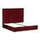 In House Alkmar Velvet Bed Frame - King - 200x200 cm - Burgundy