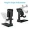Xonic Cell Phone Stand Angle Height Adjustable Cell Phone Stand For Desk Foldable Cell Phone Holder Black