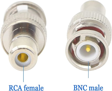 DKURVE&reg; BNC to RCA Adapter BNC Male to AV Phono Female plug Connector, CCTV Camera System（5-pack）