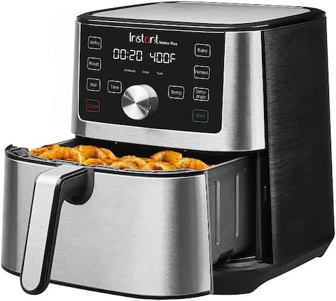 Instant Vortex Air Fryer, 5.7 L 6Quart, 6 OneTouch Cooking Programs, Digital Touchscreen, Large Square NonStick Fryer Basket, INP140306701GC, Stainless Steel