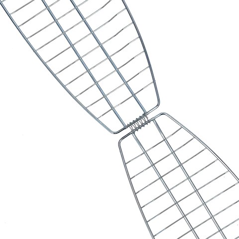 Fish Grill Barbecue Net Basket Silver, BBQ Fish Net 74x40x43cm