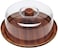 Evelin Cake Stand with Dome Cover 1 Set Wooden Multi- Functional Serving Platter and Cake Plate Home Kitchen Wood Food Tray with Glass Cover