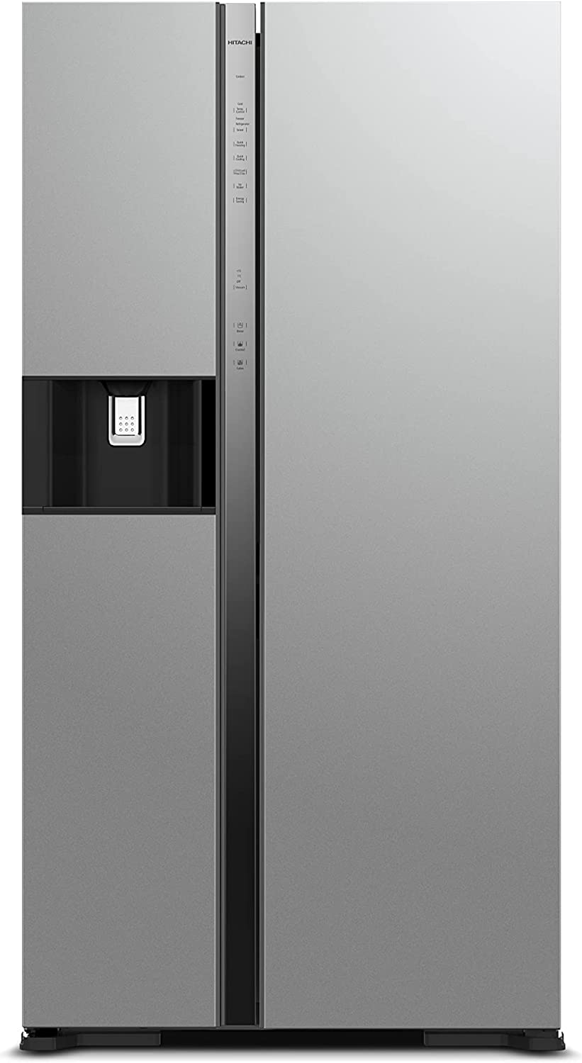 Hitachi 569L Net Capacity Side by Side 2 Door Refrigerator With dispenser Glass Silver- RSX700GPUK0GS