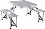 Buy Class Outdoor Four Seater Foldable Table, Perfect for Outdoor Barbecue, Picnic Tables, Camping, Chairs and Tables, Silver,Convenient Carry Handle, Silver, CLDNAL01 in UAE