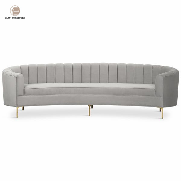 Modern high quality velvet with stainless steel steel legs living room sofa wedding and event sofa