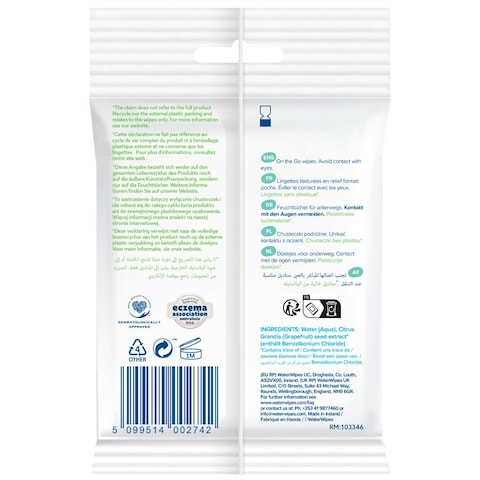 WaterWipes Plastic Free On the Go Wipes 10 Wet Wipes