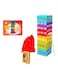 Rolly Toys 54-Piece Colored Wooden Building Block Dice Jenga With Hammer And Bag Learning Game Set For Kids
