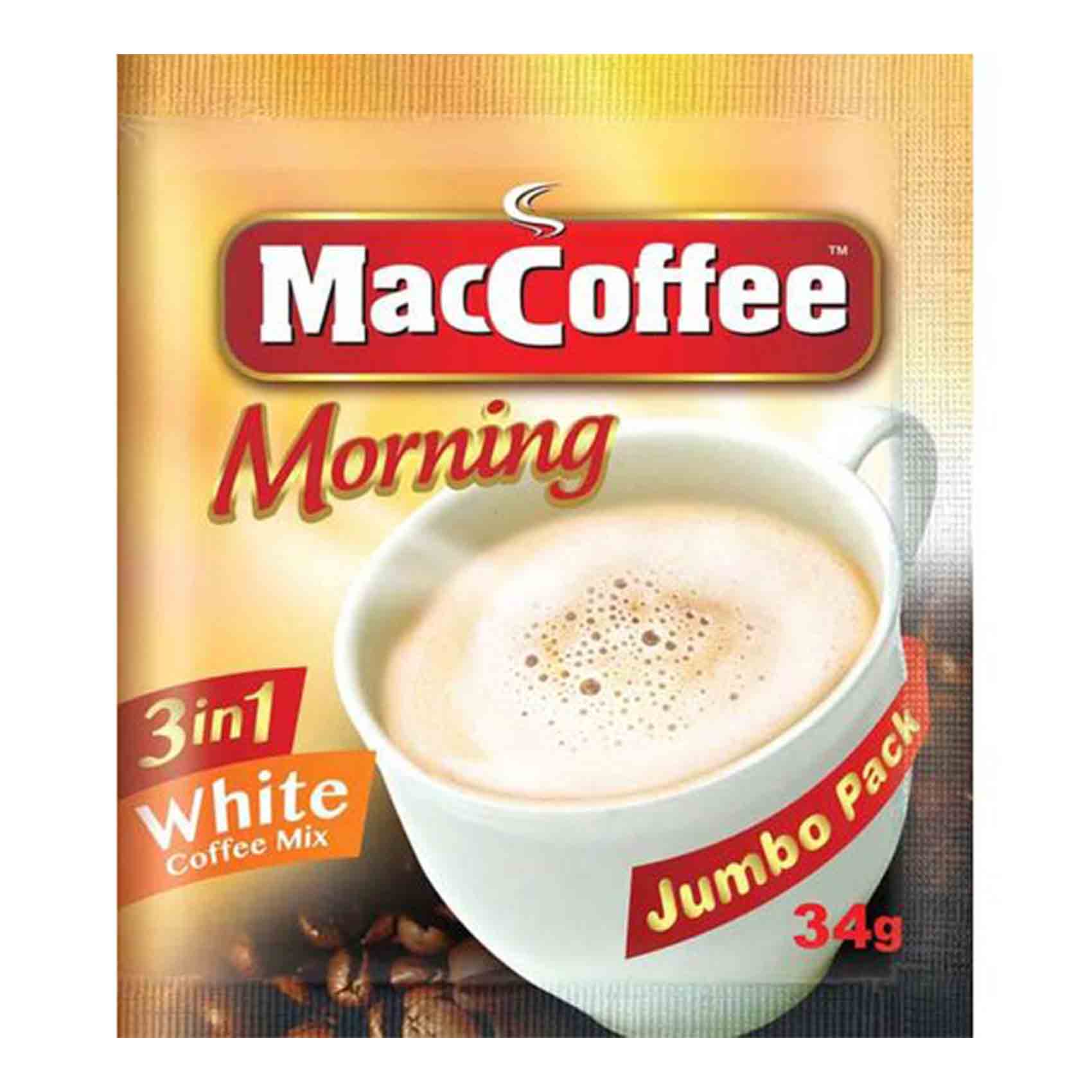 MacCoffee 3 In 1 Morning White Coffee Mix 34g