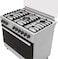 Hisense 90x60cm Free-Standing 5 Gas Cooker With Cast Iron Grill, 105 Liters Multifunction Oven, Stainless Steel HGI9B21S