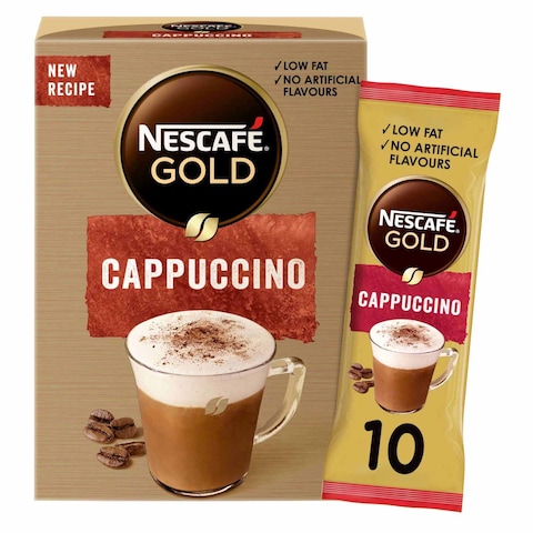 Nescafe Gold Cappuccino Sweetened Coffee Mix 15.5g Pack of 10