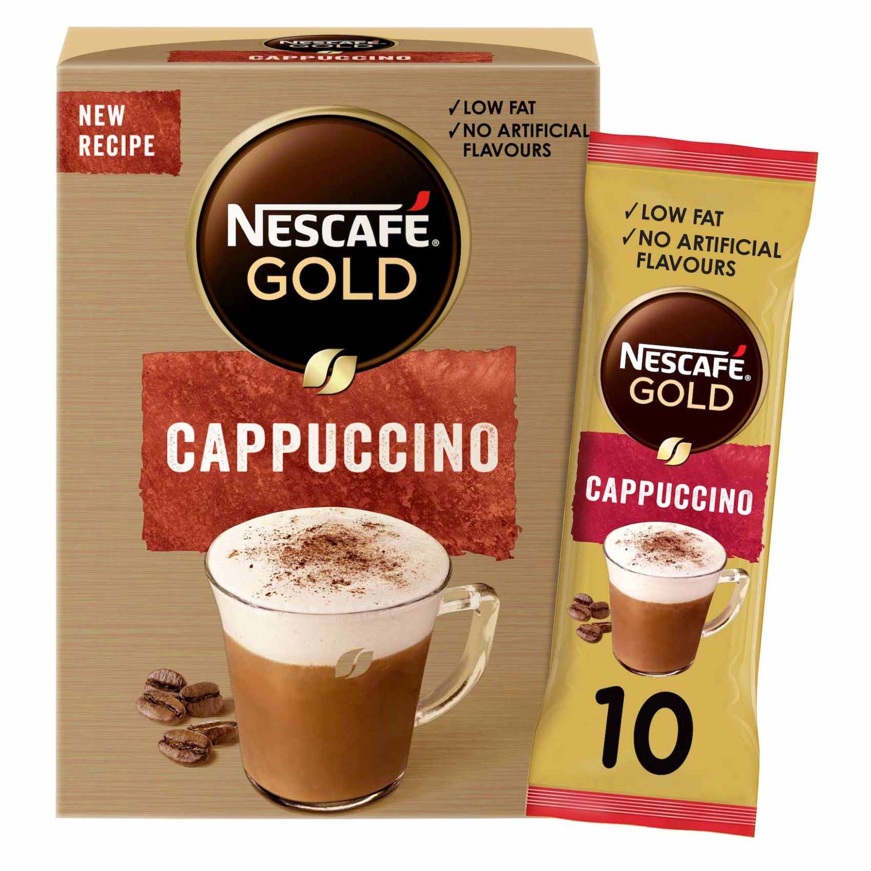 Nescafe Gold Cappuccino Sweetened Coffee Mix 15.5g Pack of 10