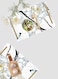 Lowha Decorative Acrylic Serving Tray With Gold Metal Handles And Marble Pattern Design 20x30 cm