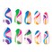 Lottie London Stay Press'd Press-On False Nails With Glue Swirls On Swirls Pack of 30