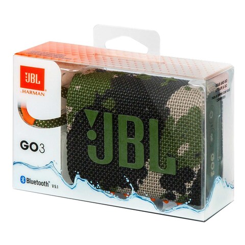 JBL Go 3 Portable Bluetooth Speaker Waterproof With JBL Pro Sound And Powerful Audio Squad