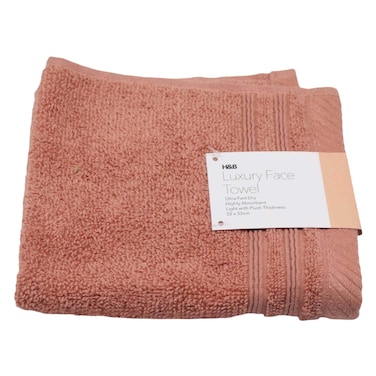H&amp;B LUXURY FACE TOWEL TERRA COTTA