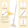 ZALCOON PVA Quadruple Rollers Telescopic Sponge Mop 33cm, with 2 Super Absorbent PVA Sponge Refills, 2 Mop Slippers &amp; 1 Mop Holder, Household Cleaning Tool for Kitchen, Tiles, Multi-Surface Hard Floor