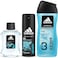 Adidas For Men Ice Dive Eau De Toilette 100 ML + Shower Gel 250 Deodorant Body Spray 150ml