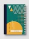 Lowha Spiral Notebook With 60 Sheets And Hard Paper Covers With Abstract Geometric Design, For Jotting Notes And Reminders, For Work, University, School