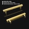 Goldenwarm 5In(128mm) Cabinet Pulls Gold Hardware Knobs 5Pack, Ls1212Gd128 Brushed Brass Square T Bar Drawer Kitchen