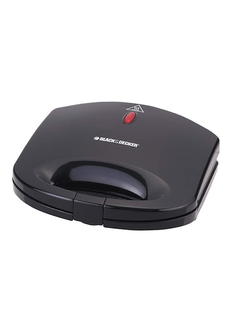 بلاك+ديكر - شريحتين لصنع السندوتشات مع صحن ثابت S/W 600W TS1000 -B5 أسود