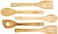Best Quality Bamboo Cooking, Serving Wooden Spoon - 5 Piece Set (Each 30 cm Long) (Brown, Wooden)