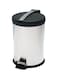 DLC - Stainless Steel Dust Bin With Pedal Silver/Black 12L