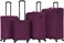 VIPTOUR Set of 4 Light Weight  Polyester Jacqard Trolley Luggage With Number Lock, Plum- 20, 24, 28, 32 Inches