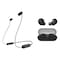 Sony WI-C100 Bluetooth In-Ear Headphones and WF-C500 Truly Wireless Bluetooth In-Ear Earbuds with Charging Case Black