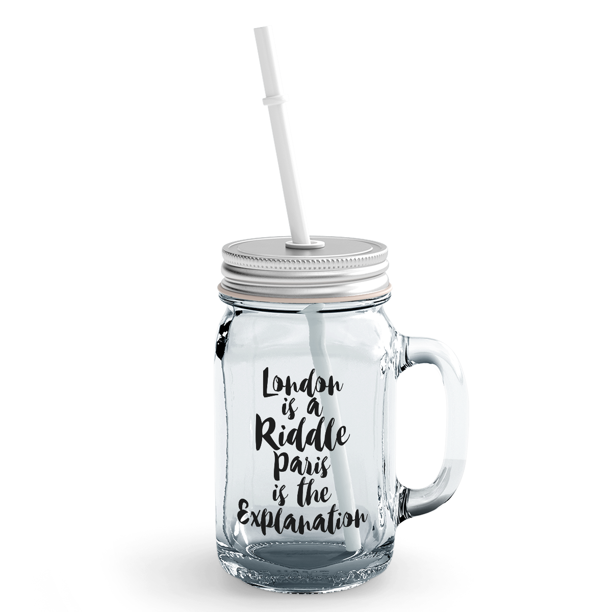 Buy Loud Universe - Clear Mason Jar London Is a Riddle Paris Is ...